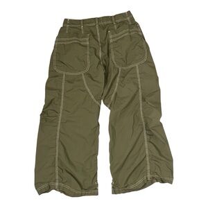 Olive Green White Stitching Cargo Pants